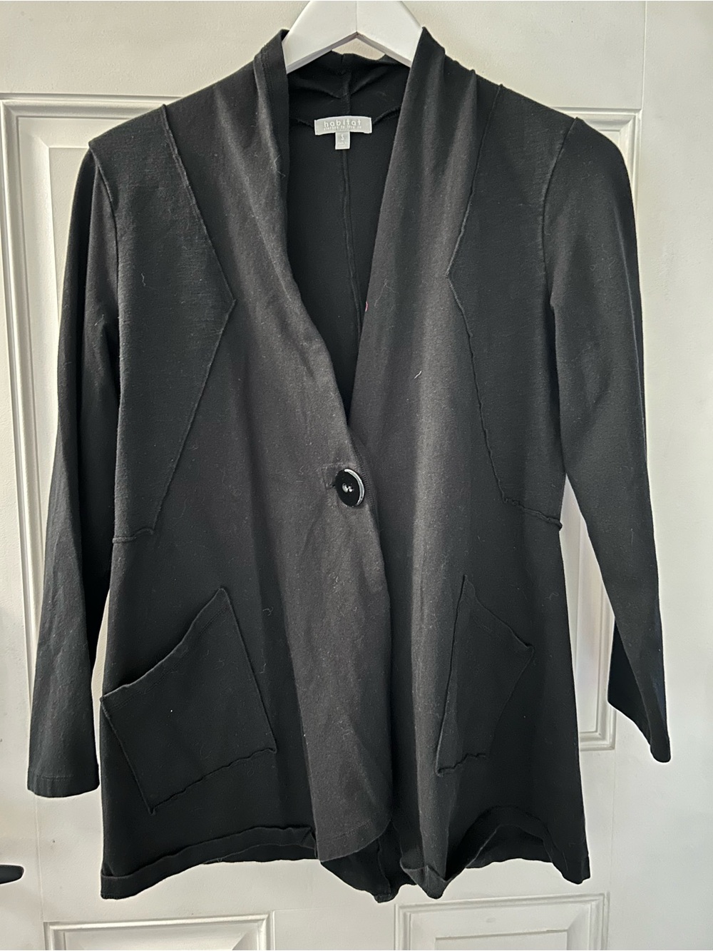 Habitat Black Single-Button Open Front Blazer